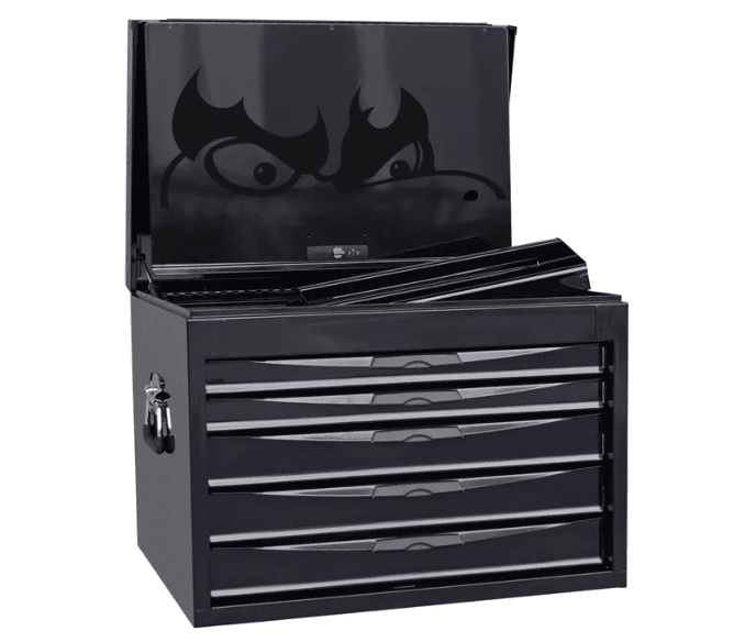 TENG 204PCE 26" 5 DRAWER CHEST TOOL KIT, METRIC, PS TRAYS, BLACK