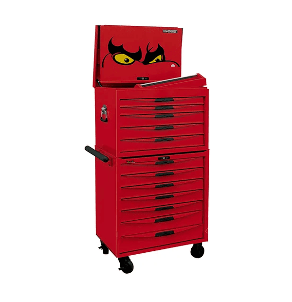 TENG 272PCE 26" 12 DRAWER STACK TOOL KIT, METRIC & IMPERIAL, EVA TRAYS, RED