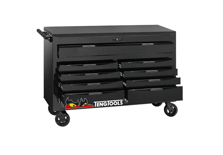 TENG 272PCE 53" 9 DRAWER ROLL CABINET TOOL KIT, METRIC & IMPERIAL, EVA TRAYS, BLACK