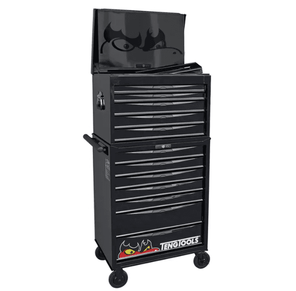 TENG 338PCE 26" 12 DRAWER STACK TOOL KIT, METRIC & IMPERIAL, EVA TRAYS, BLACK