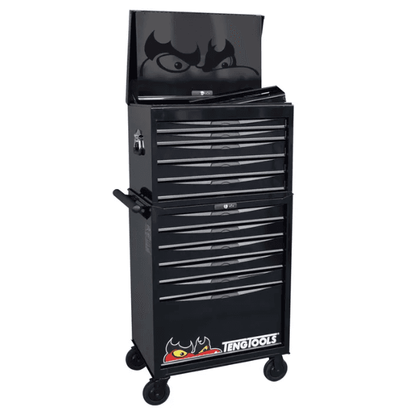TENG 800PCE 26" 11 DRAWER STACK TOOL KIT, METRIC & IMPERIAL, PS TRAYS, BLACK