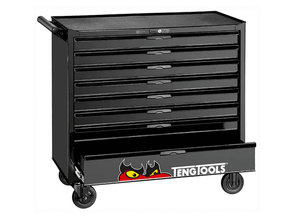 TENG 37" PRO ROLL CABINET, 8 DRAWERS, BLACK