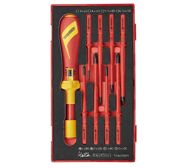 TENG 9PCE 1000V VDE TORQUE SCREWDRIVER SET - TC-TRAY (EVA)