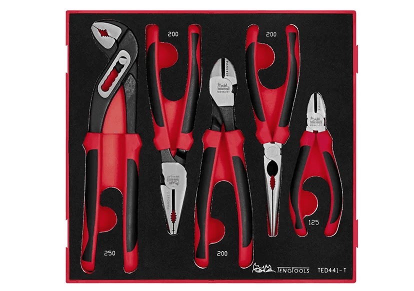TENG 5PCE MB TPR GRIP PLIER SET - TED-TRAY