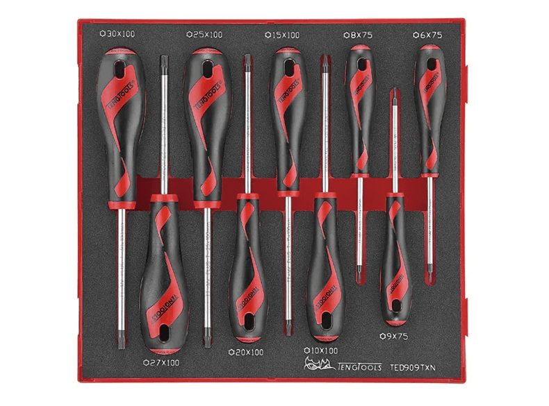 TENG 9PCE MD TX SCREWDRIVER SET 6-30 - TED-TRAY