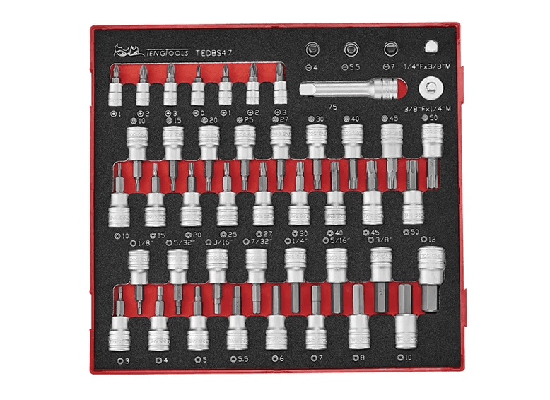 TENG 47PCE 1/4" & 3/8" BIT SOCKET SET EVA2