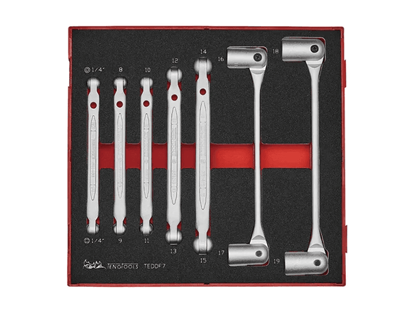 TENG 7PCE DOUBLE FLEX WRENCH SET - TED-TRAY