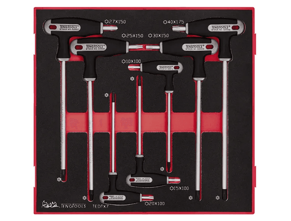 TENG 7PCE TORX TP/TPX T-HANDLE SET 10-40 -TED-TRAY