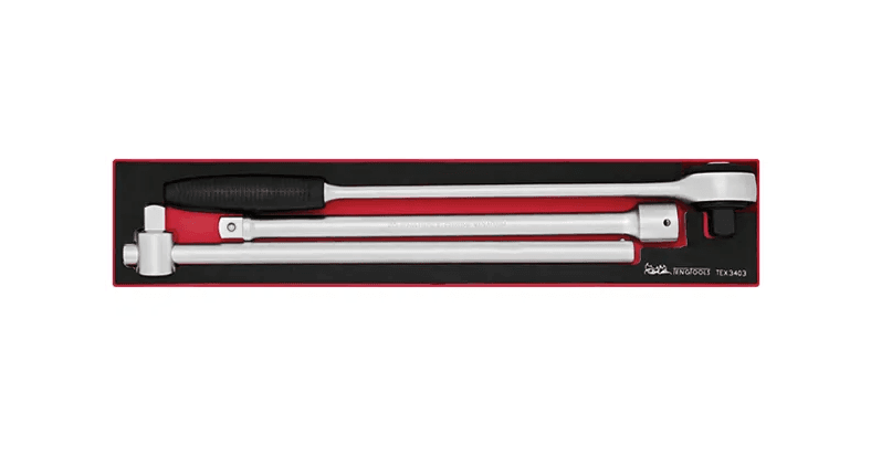 TENG 3PCE 3/4" DR. RATCHET & ACCESSORY SET -TEX-TRAY