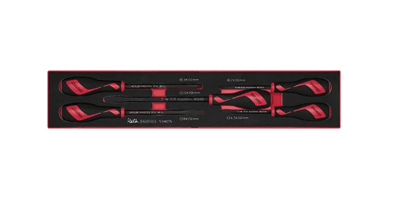 TENG 5PCE POWER THRU SCREWDRIVER SET - TEX-TRAY