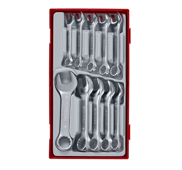TENG 10PCE STUBBY COMBINATION SPANNER SET 10-19MM - TC-TRAY