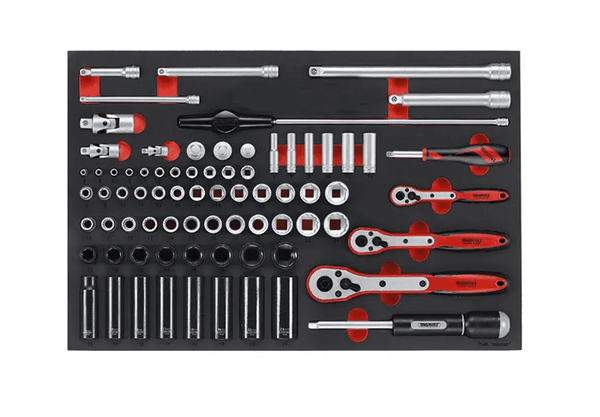 TENG 77PCE 1/4,3/8" & 1/2" DR. METRIC SOCKET & ACC SET (EVA)