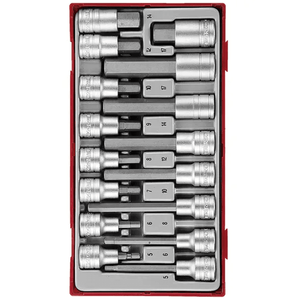 TENG 16PCE 1/2" DR. HEX BIT SOCKET SET - TC-TRAY