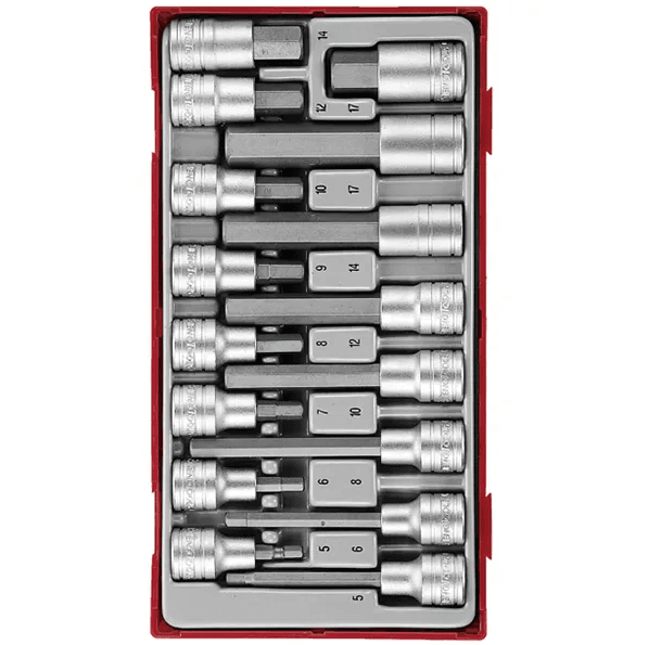 TENG 16PCE 1/2" DR. HEX BIT SOCKET SET - TC-TRAY