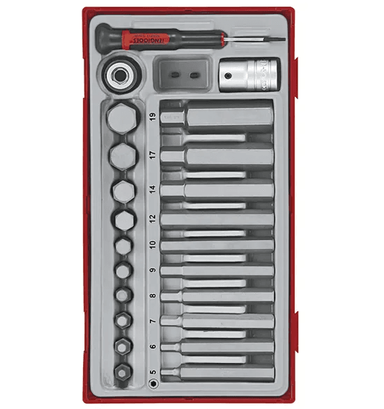 TENG 23PCE HEX BITS SET 5-19METRIC - TC-TRAY