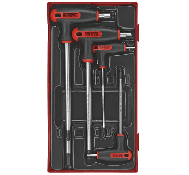 TENG 7PCE T-HANDLE AF HEX DRIVER SET - TC-TRAY