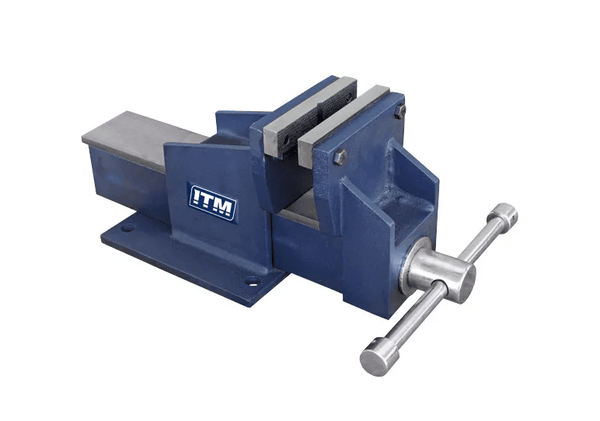 ITM FABRICATED STEEL BENCH VICE, STRAIGHT JAW, 125MM
