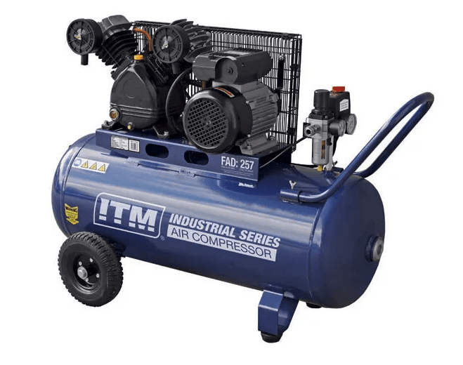 ITM AIR COMPRESSOR, BELT DRIVE, 2.5HP 90LTR FAD 257L/MIN