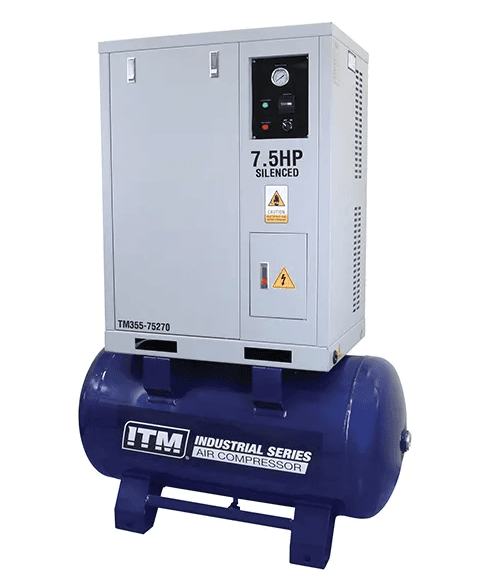 ITM AIR COMPRESSOR, SILENCED CABINET 3 PHASE, 7.5HP, 270LTR, FAD 595 L/MIN