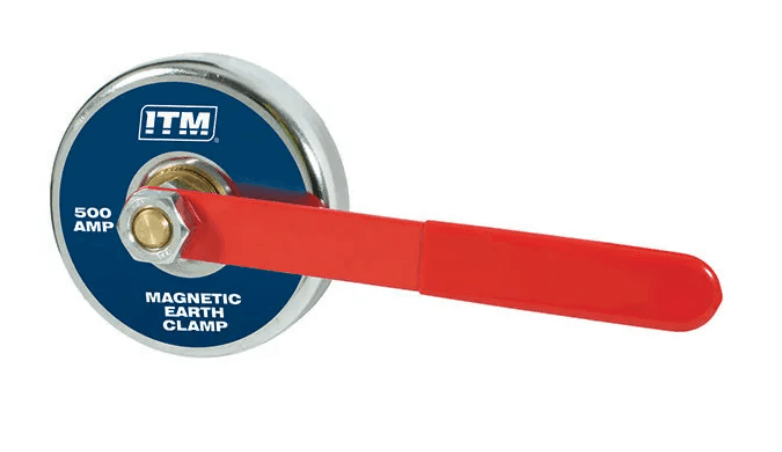 MAGNETIC EARTH CLAMP, 500A CURRENT CAPACITY, 86MM DIAMETER, 30 KGS FORCE