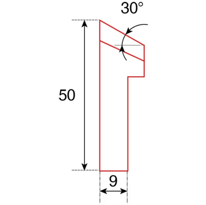 ITM EXTERNAL TOOL BIT, 30 DEG X 50MM HIGH, TO SUIT PRO2PB BEVELLER