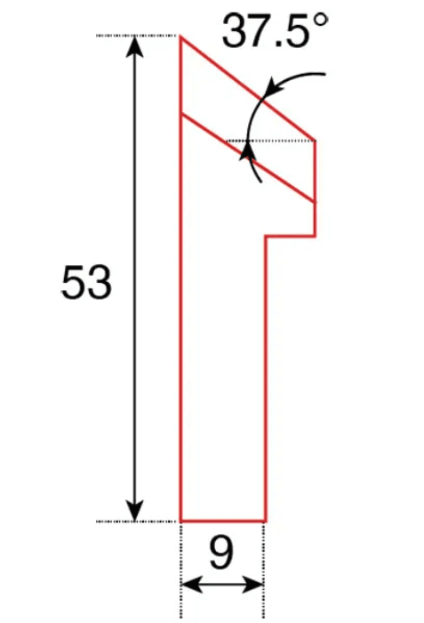 ITM EXTERNAL TOOL BIT, 37.5 DEG X 53MM HIGH, TO SUIT PRO2PB BEVELLER