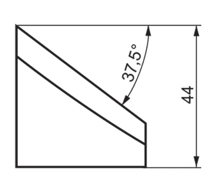 ITM EXTERNAL TOOL BIT, B375/44, 37.5 DEG X 44MM HIGH, TO SUIT PRO10PB BEVELLER