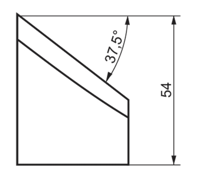 ITM INTERNAL TOOL BIT, IB375/54, 37.5 DEG X 54MM HIGH, TO SUIT PRO10PB BEVELLER