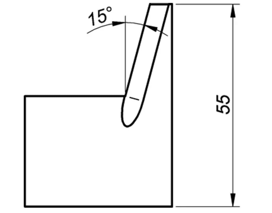 ITM I.D. CHAMFER TOOL BIT, IC15/55, 15 DEG X 55MM HIGH, TO SUIT PRO10PB BEVELLER